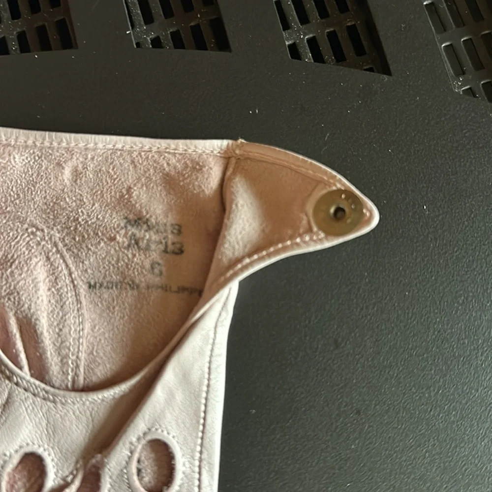 MISS ARIS Vintage Pink Leather Gloves Size XS